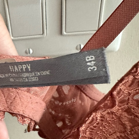 Aerie Burnt Orange Happy Lace Plunge Bralette - Picture 4 of 5